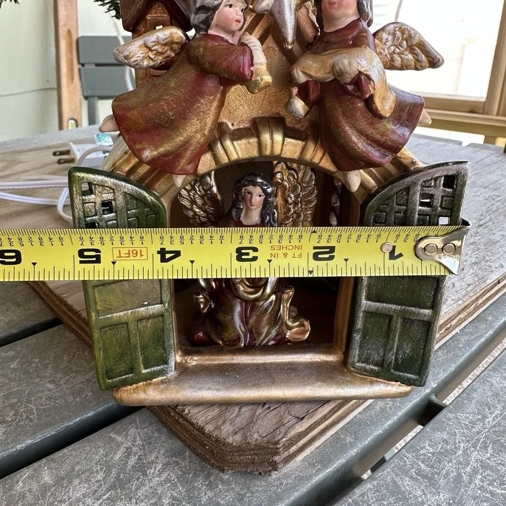 Vintage Cracker Barrel Christmas Village Light-up Angel In A Church Light‎ W/Box